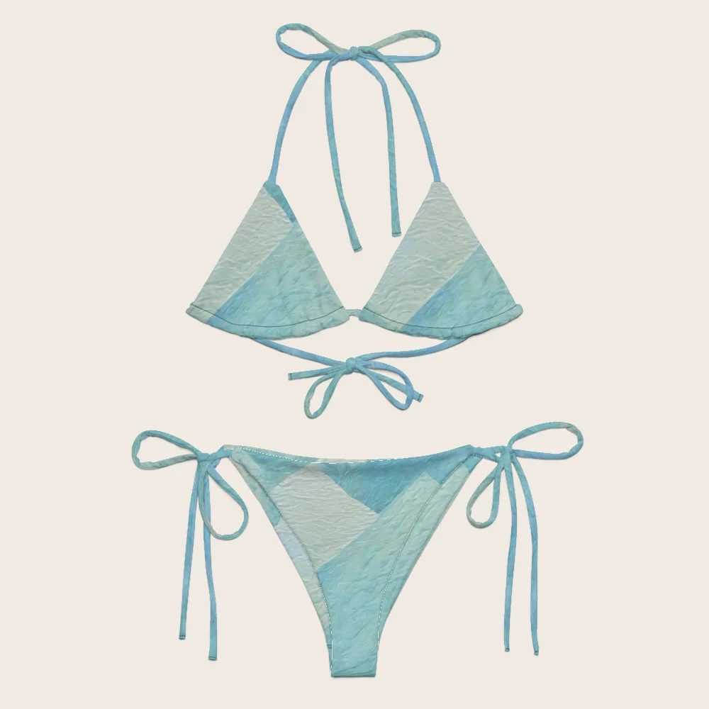 String Bikini on model