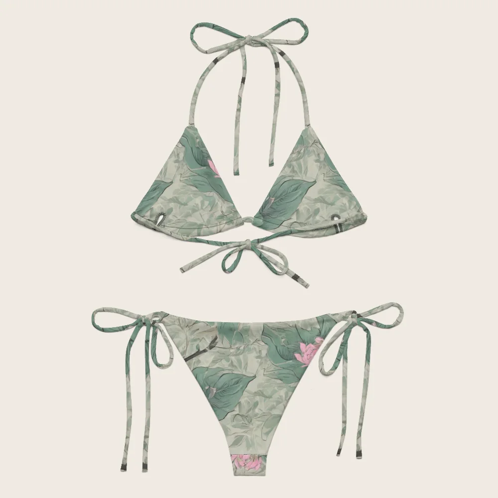 String Bikini on model