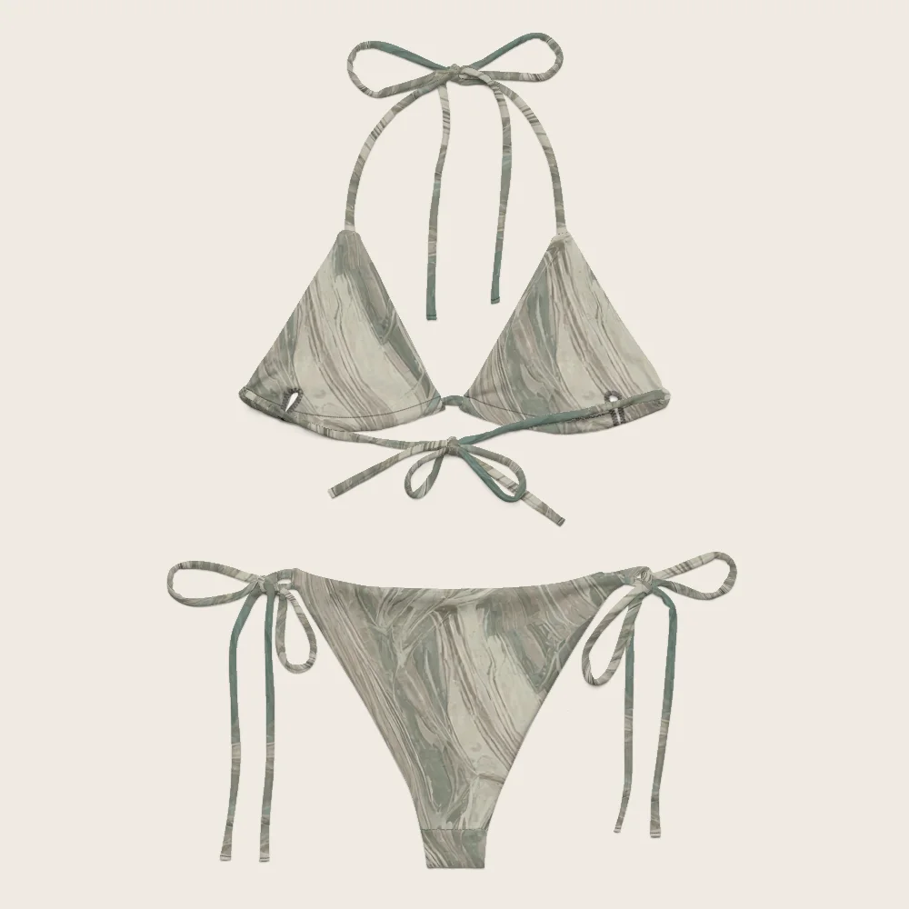 String Bikini on model
