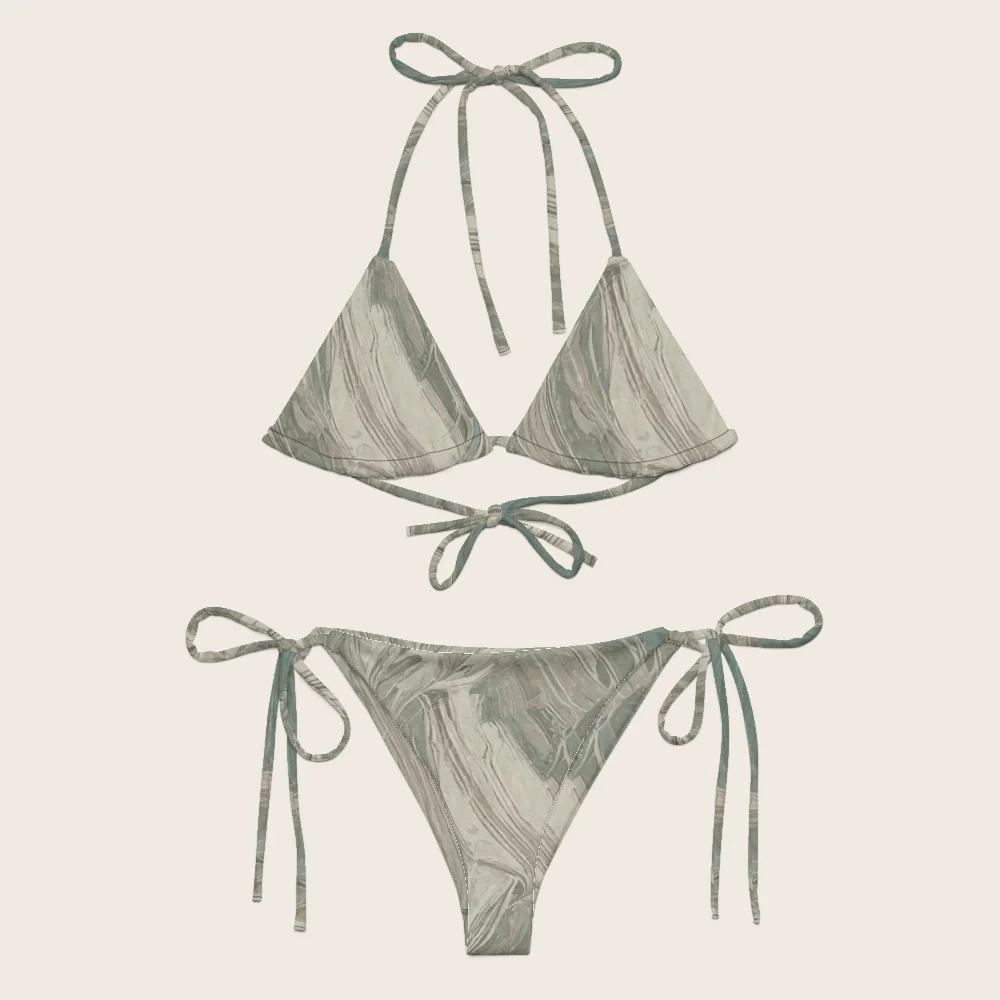 String Bikini on model