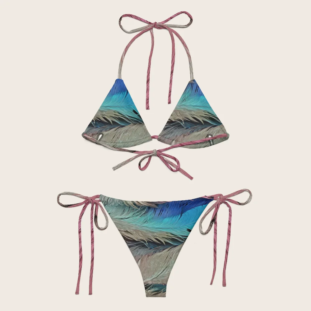 String Bikini on model
