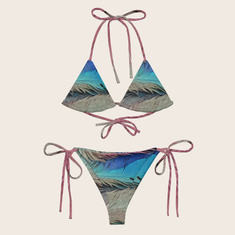 String Bikini on model