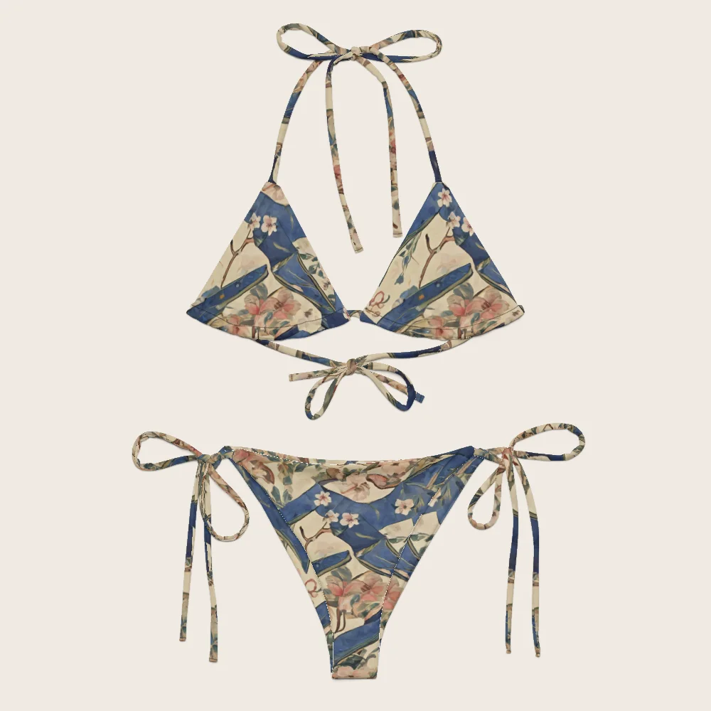 String Bikini on model