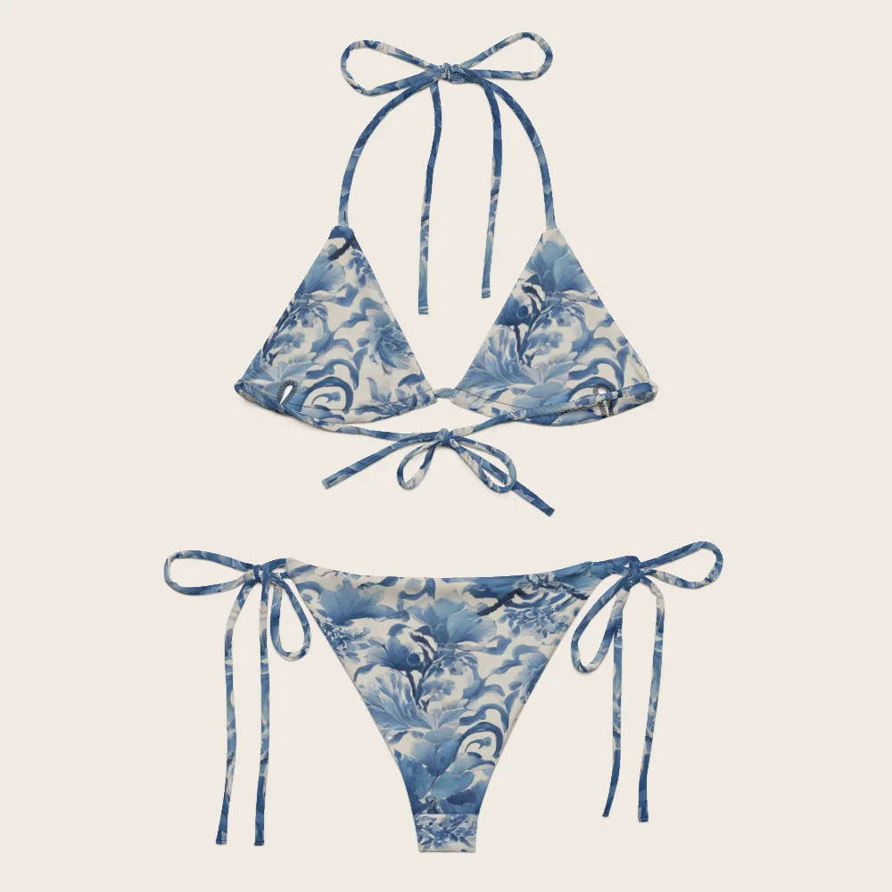 String Bikini on model