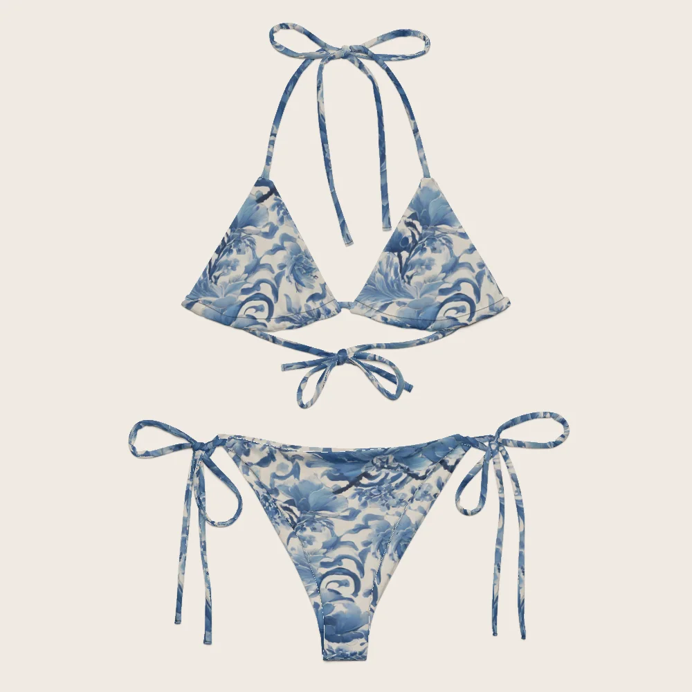 String Bikini on model