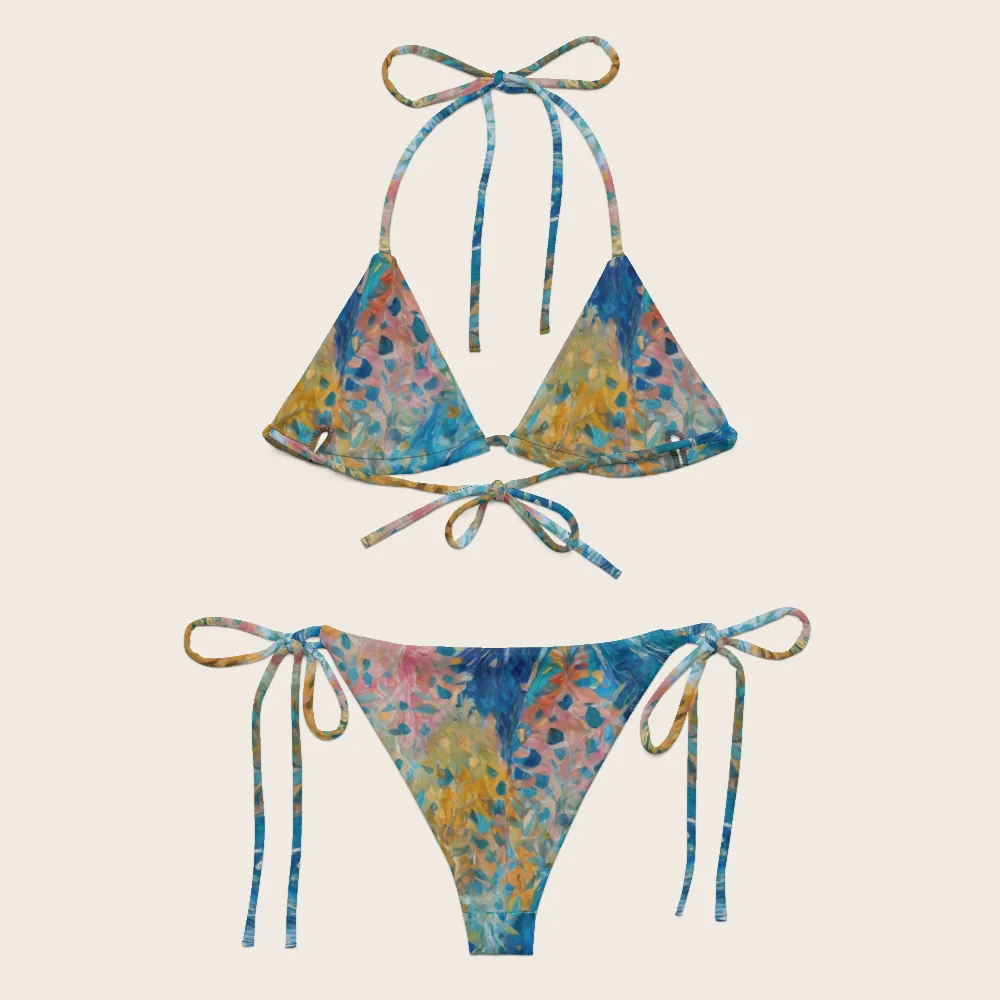 String Bikini on model