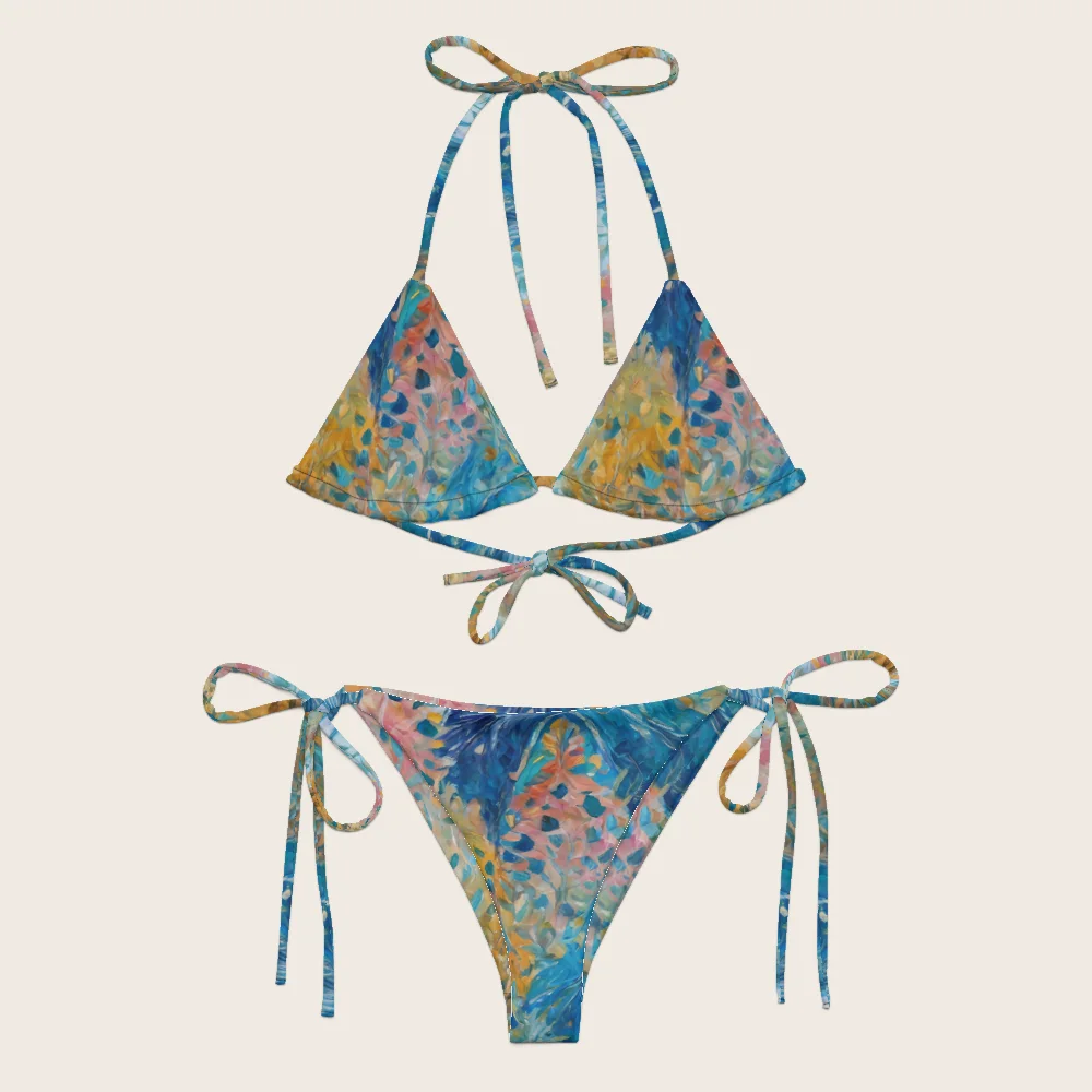 String Bikini on model