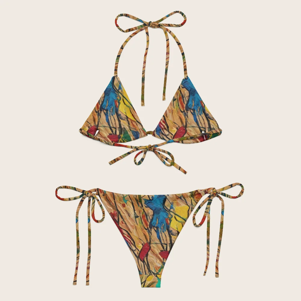 String Bikini on model