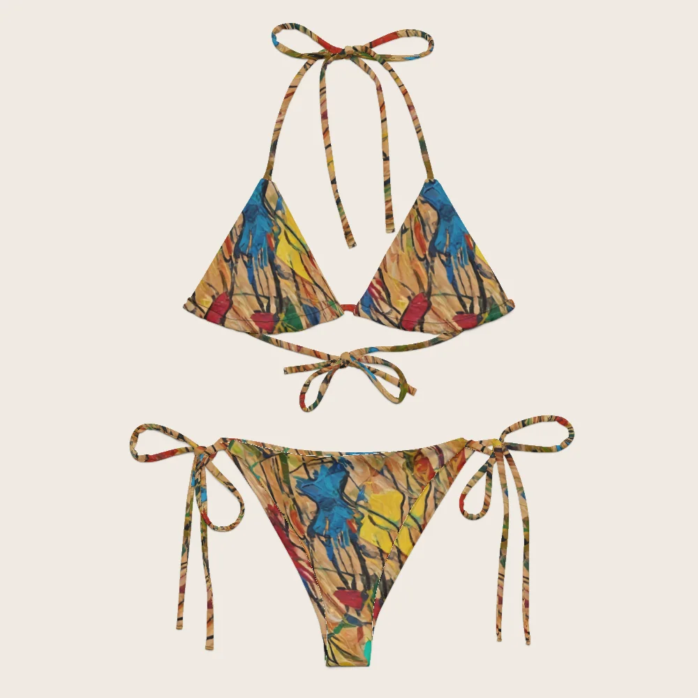 String Bikini on model