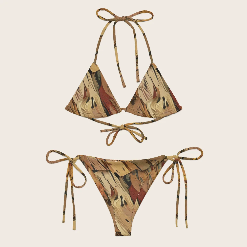 String Bikini on model