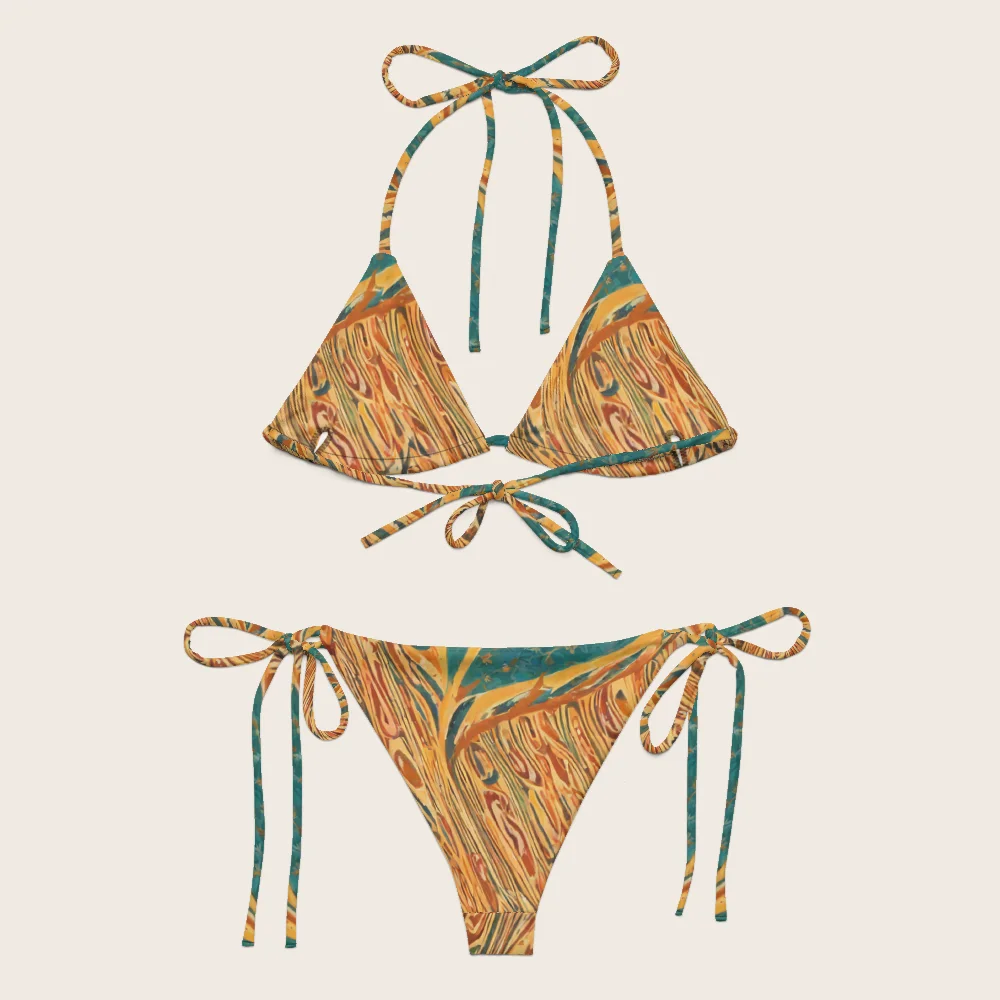 String Bikini on model