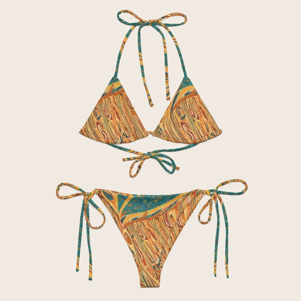 String Bikini on model