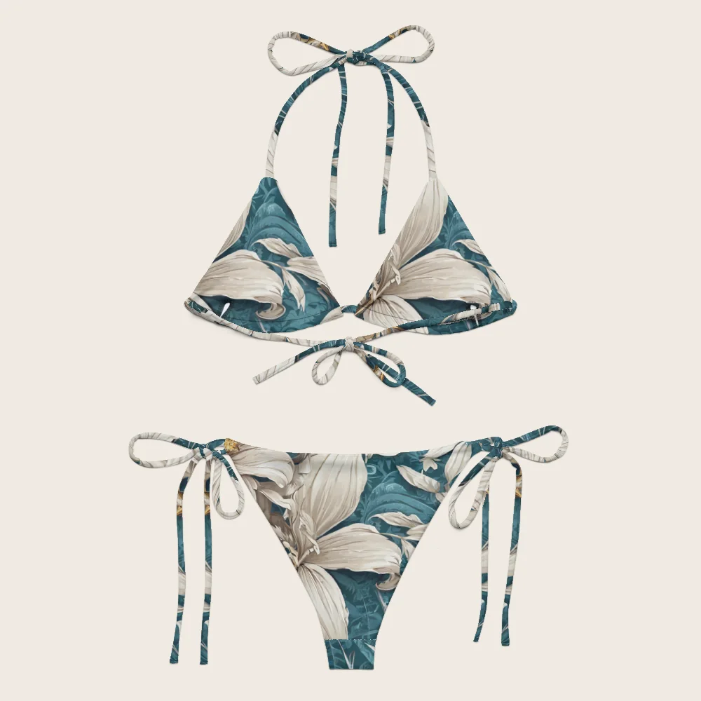 String Bikini on model