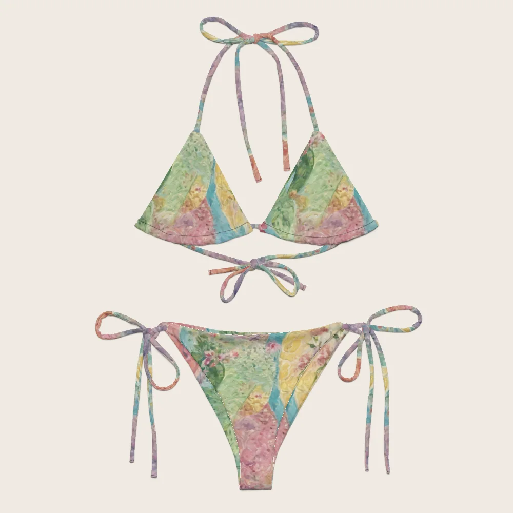 String Bikini on model