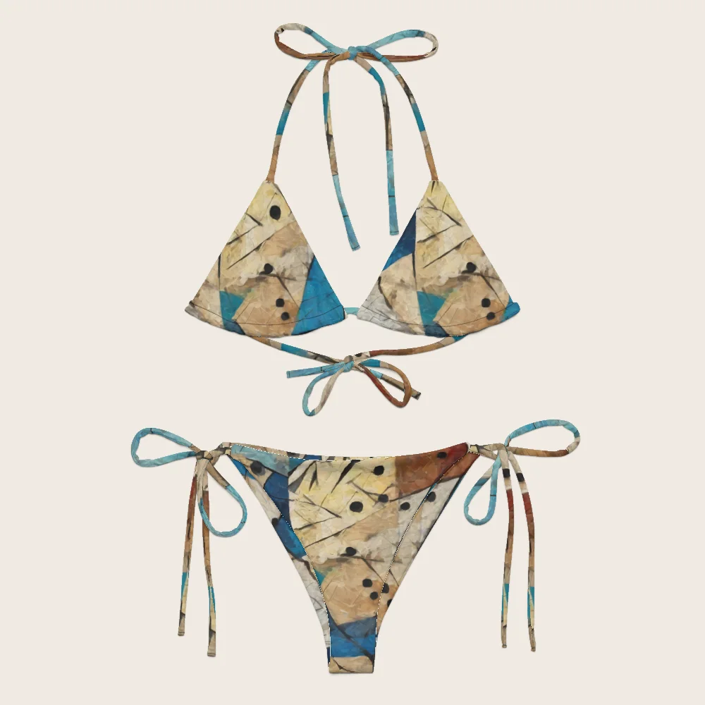 String Bikini on model