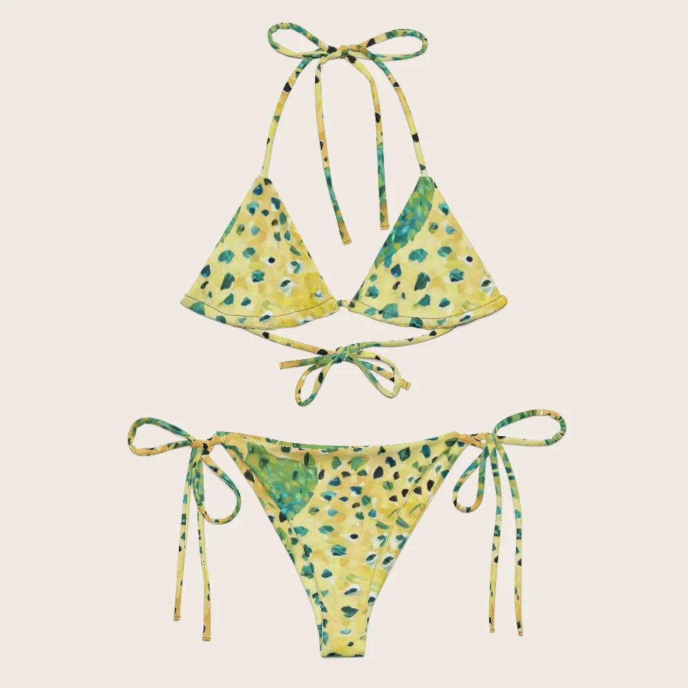 String Bikini on model