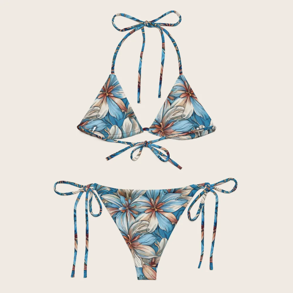 String Bikini on model