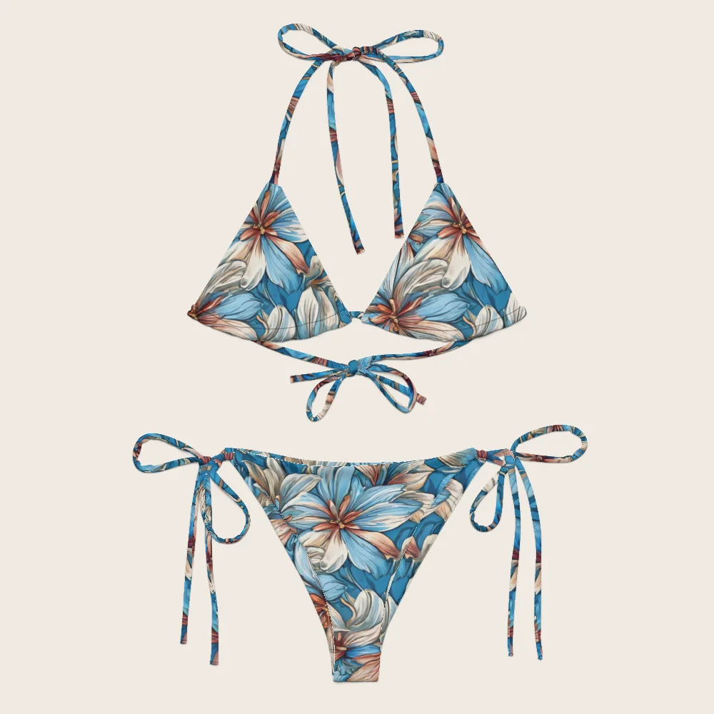 String Bikini on model