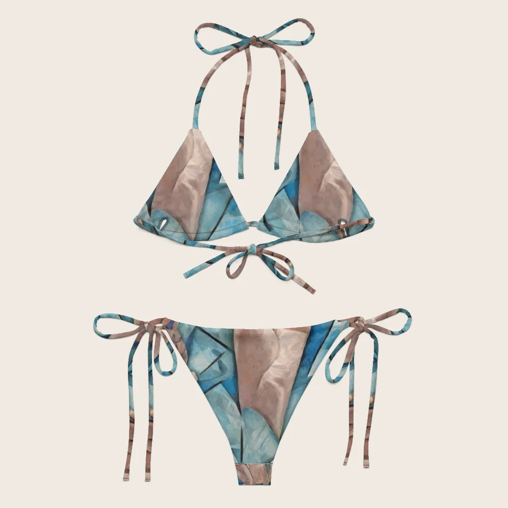 String Bikini on model