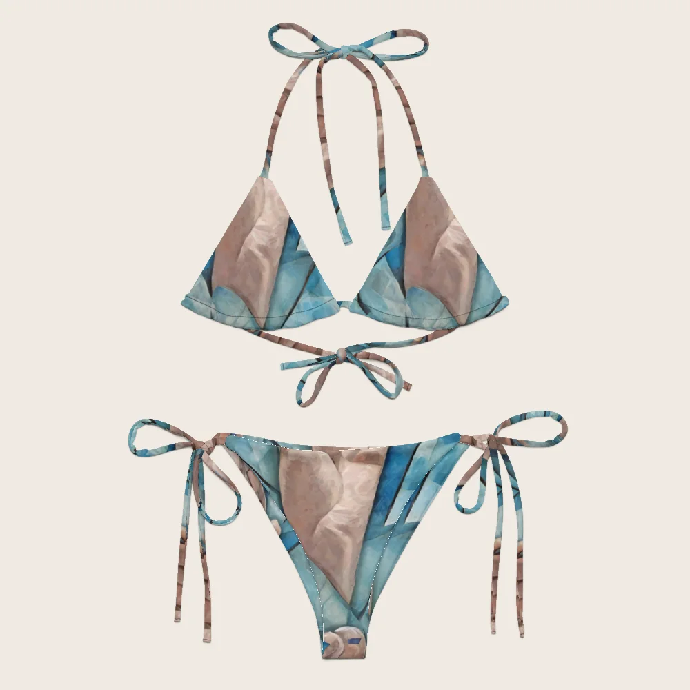 String Bikini on model