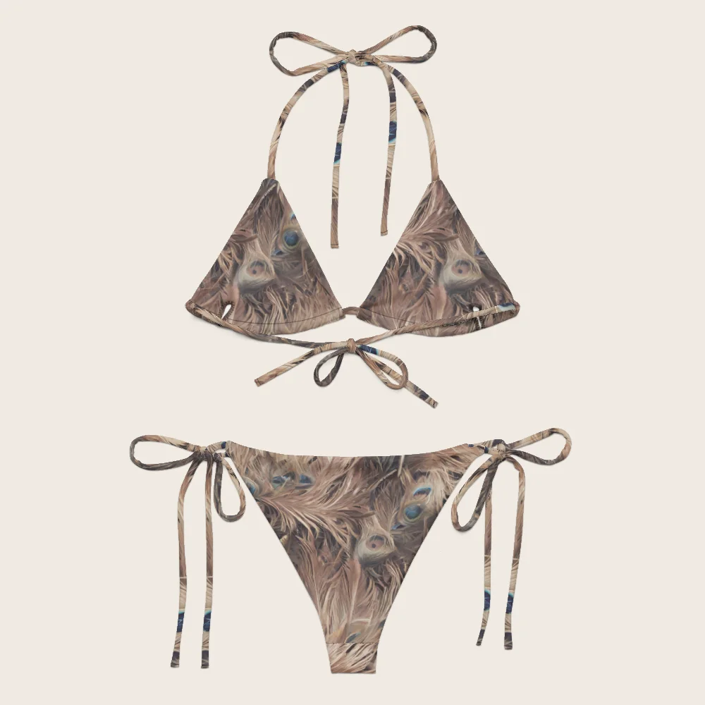 String Bikini on model