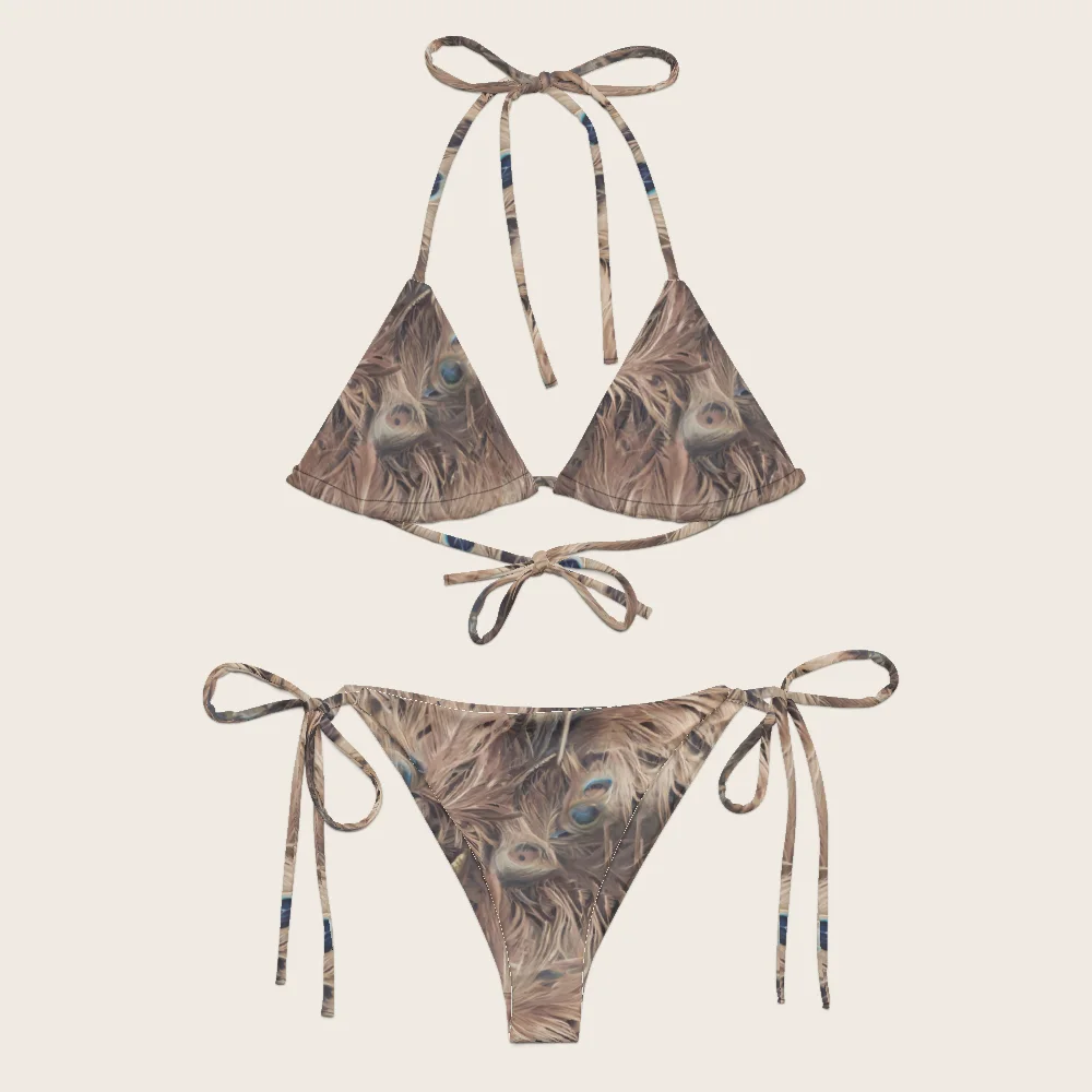 String Bikini on model