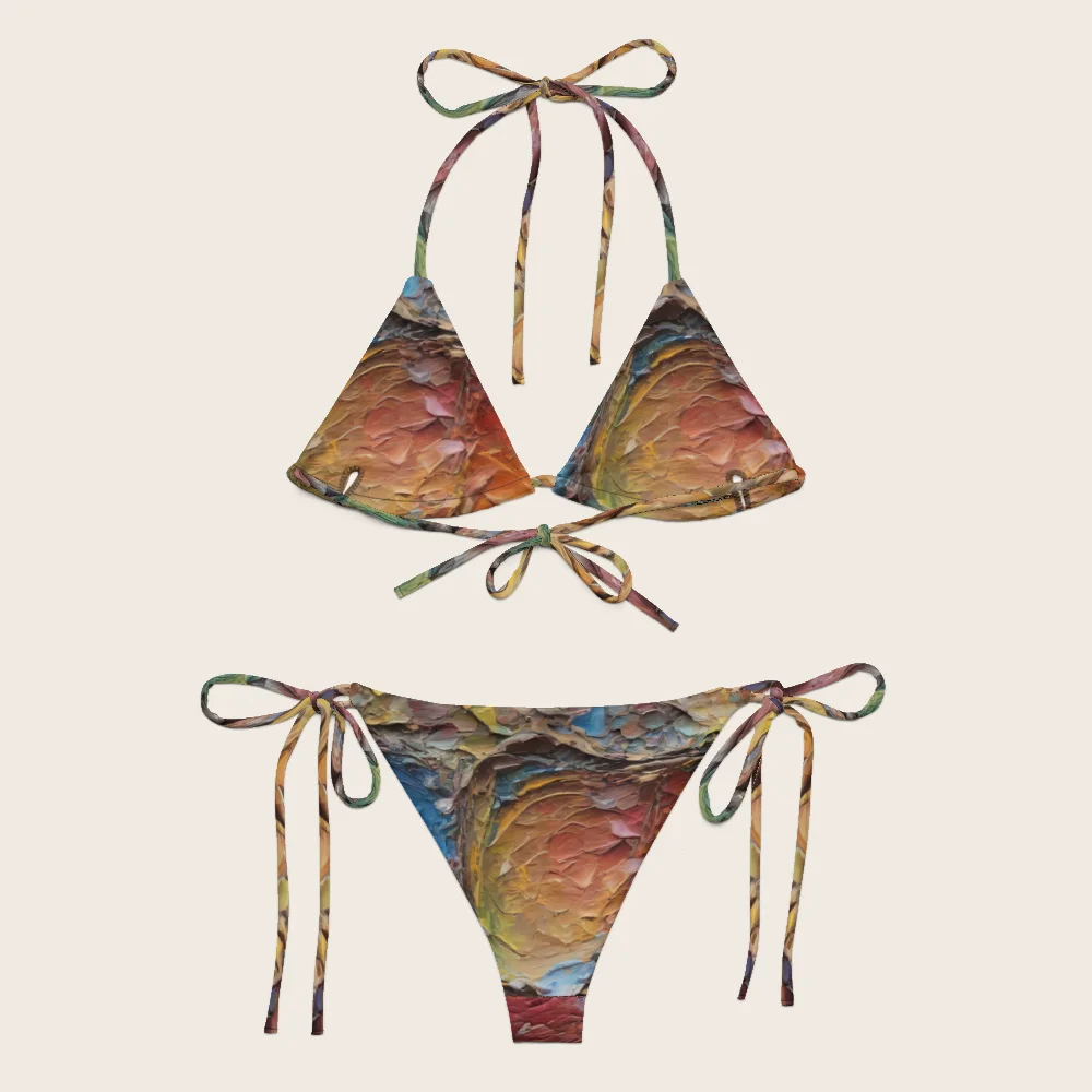 String Bikini on model