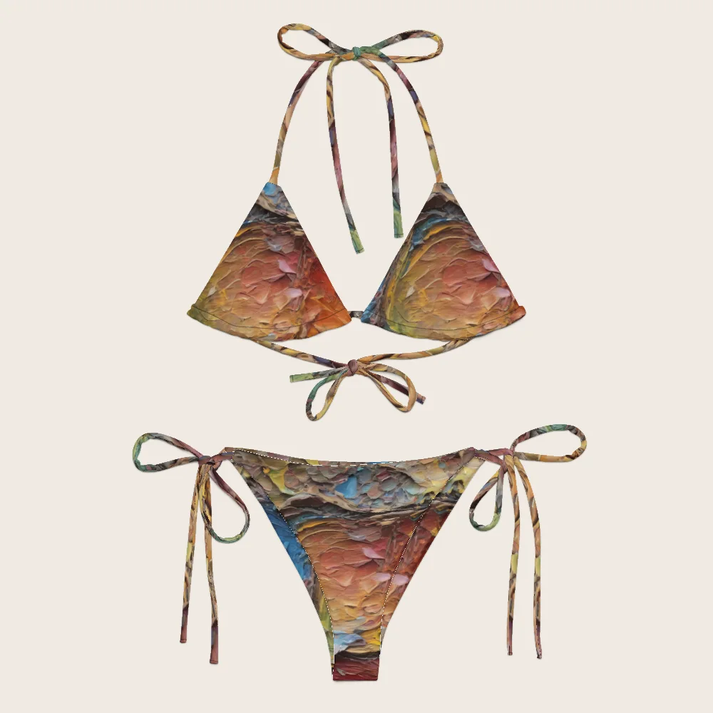 String Bikini on model