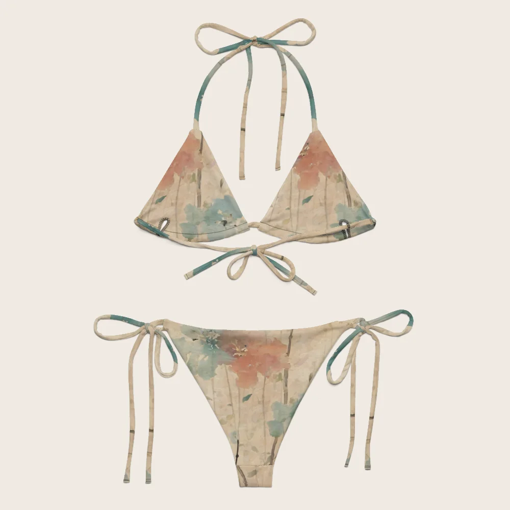 String Bikini on model