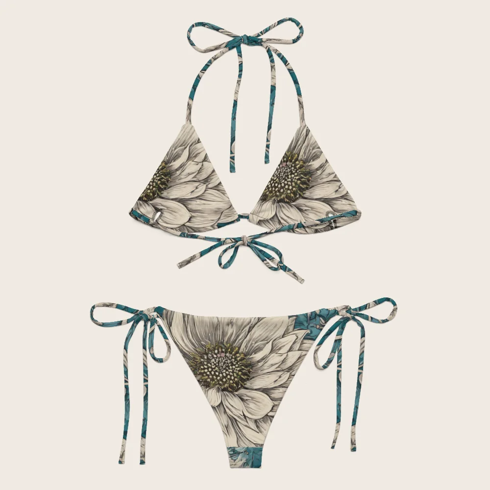 String Bikini on model