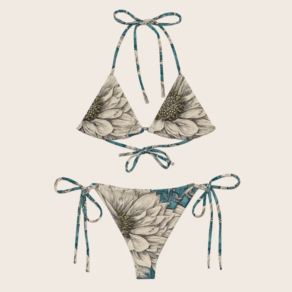 String Bikini on model