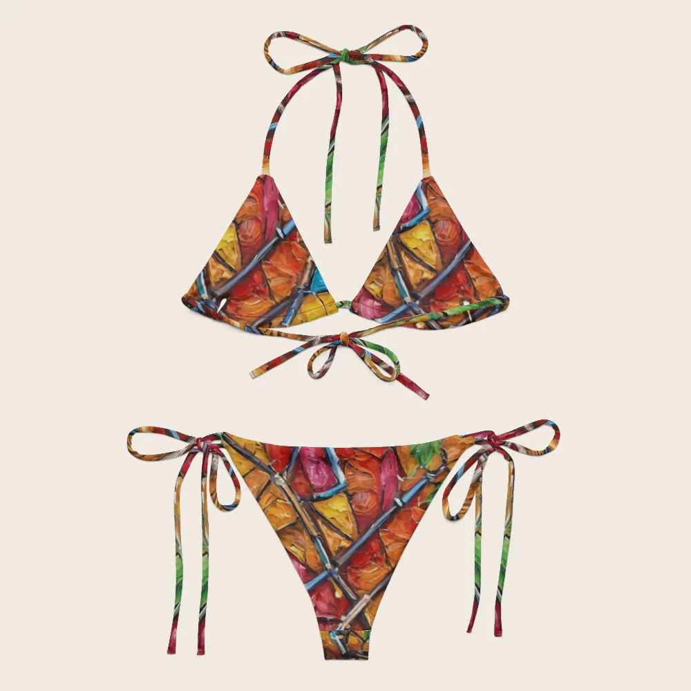 String Bikini on model