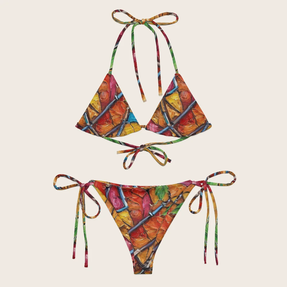 String Bikini on model