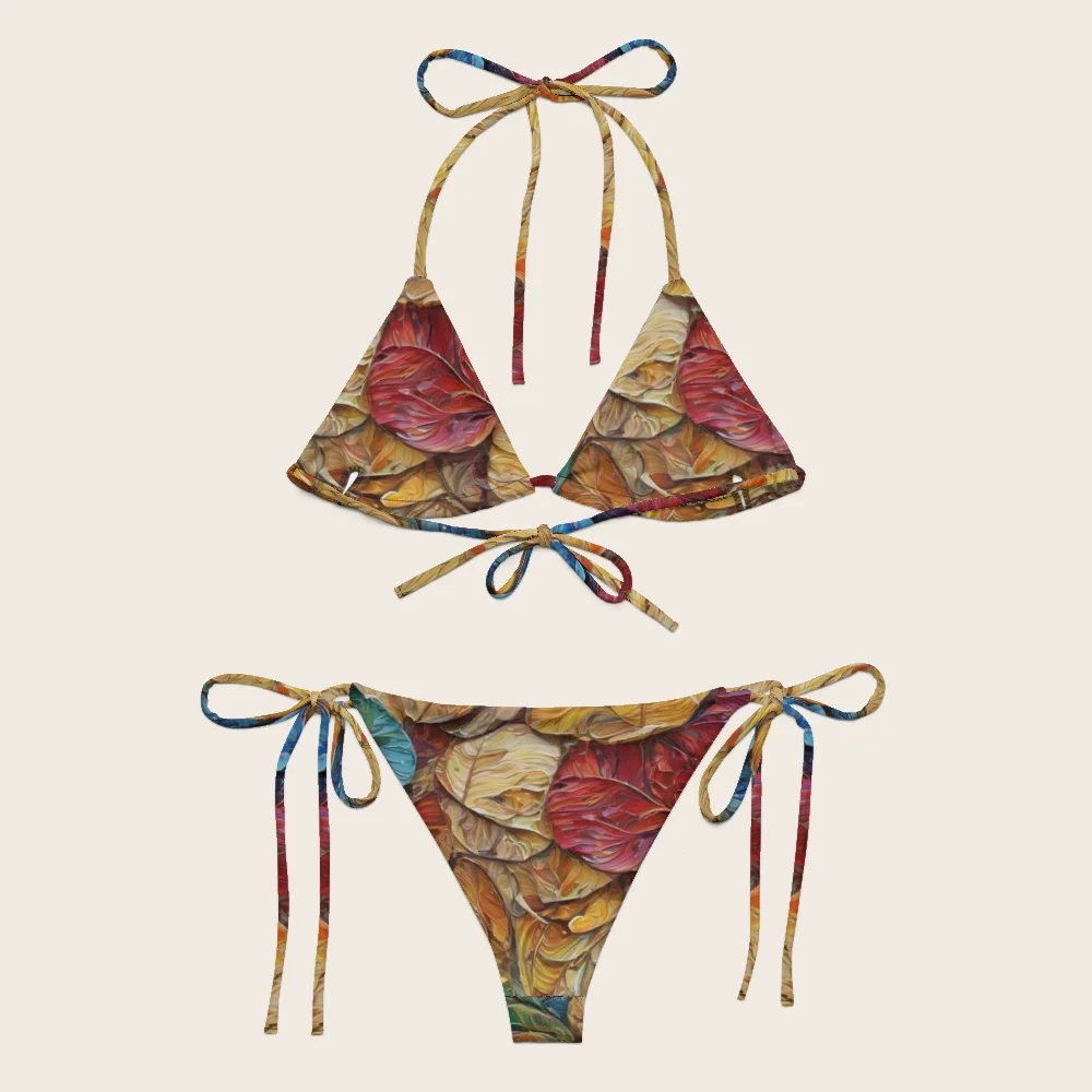 String Bikini on model