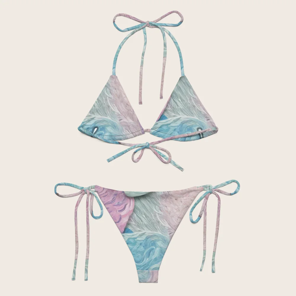 String Bikini on model