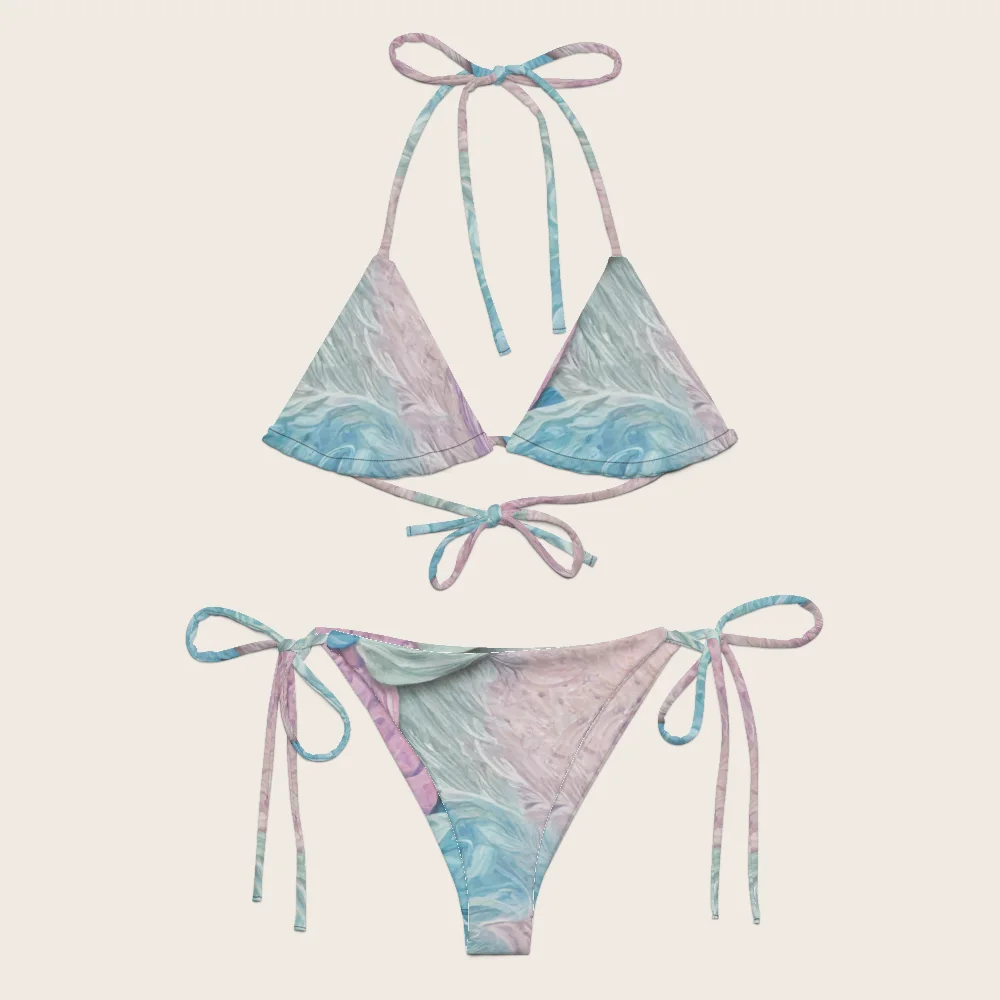 String Bikini on model