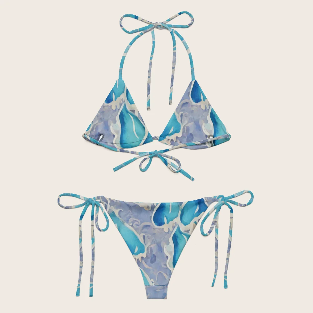 String Bikini on model