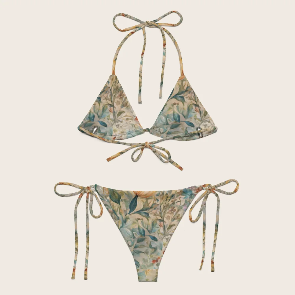 String Bikini on model