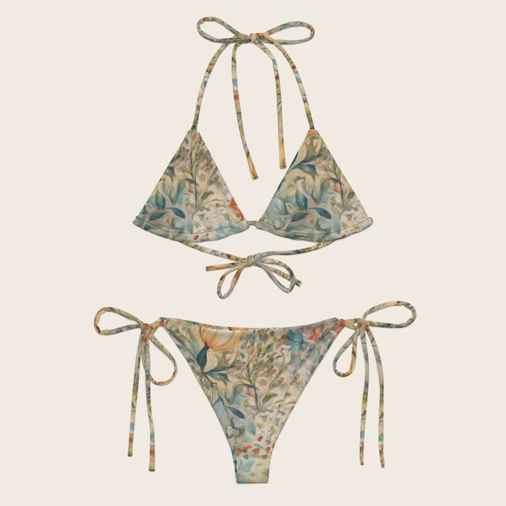 String Bikini on model