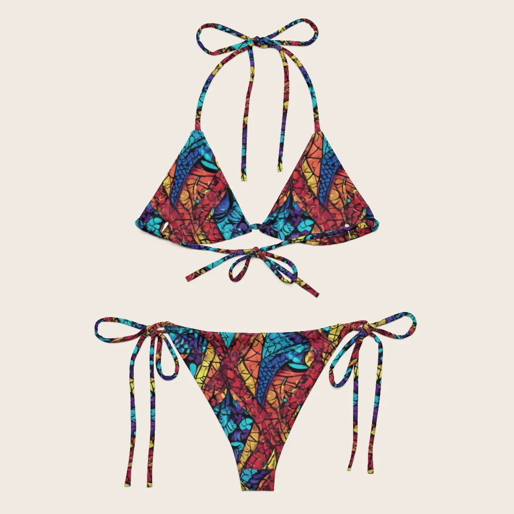 String Bikini on model