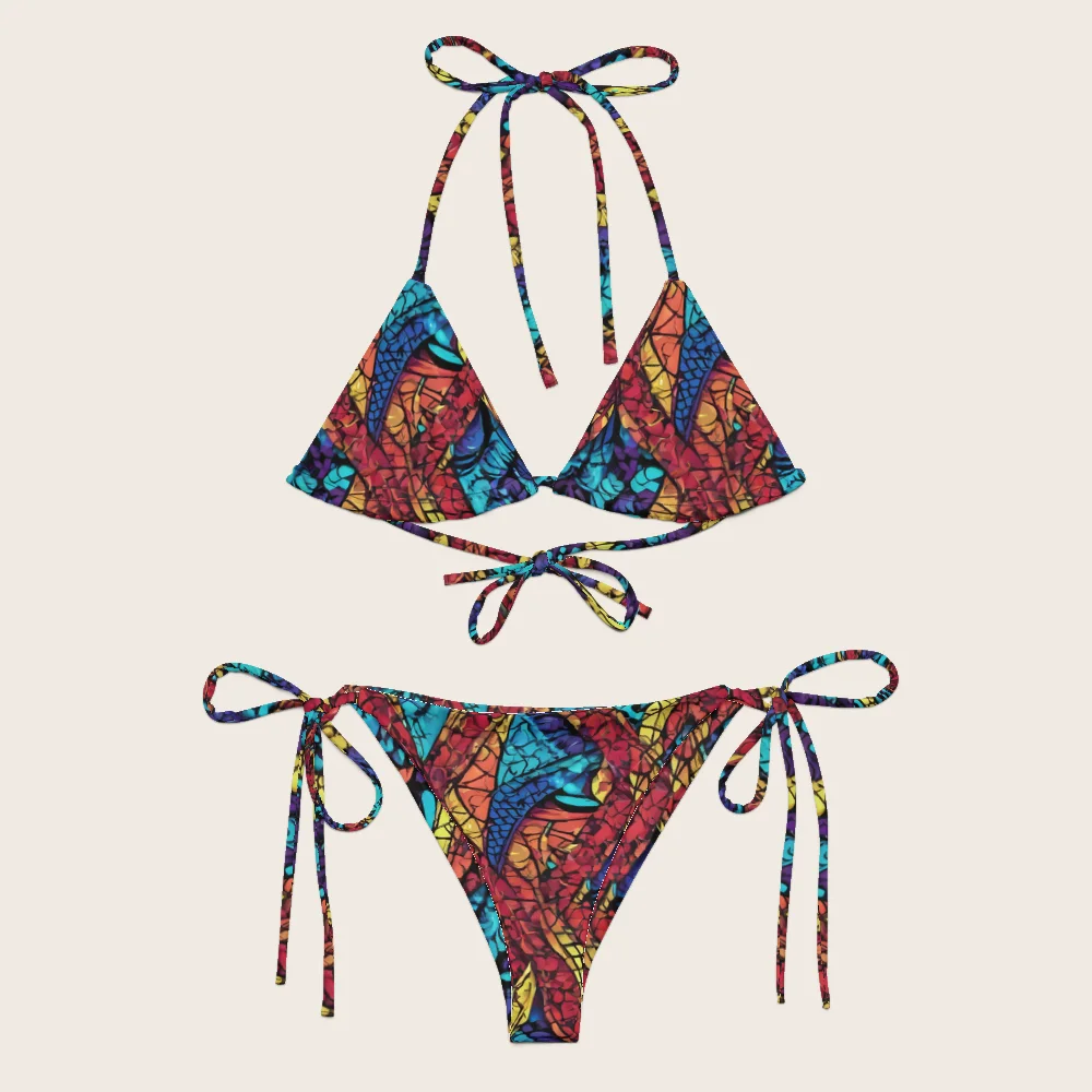String Bikini on model