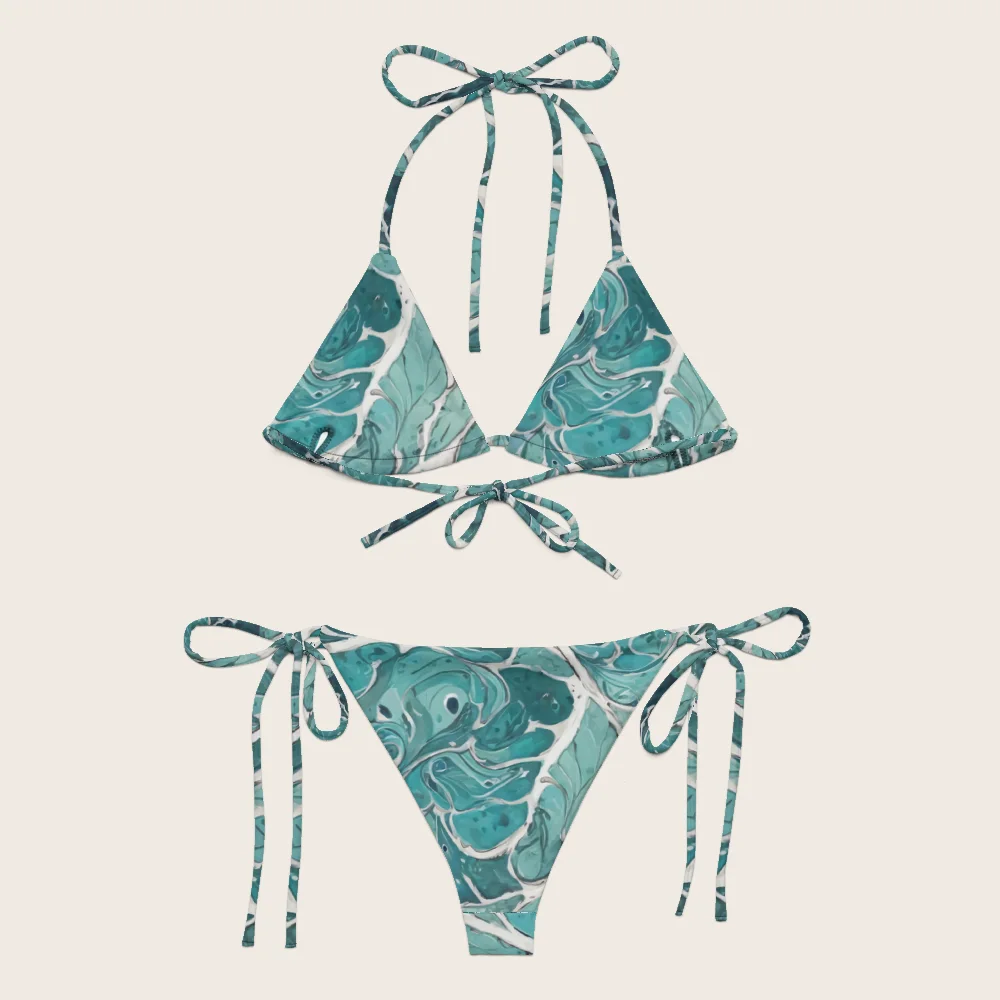 String Bikini on model