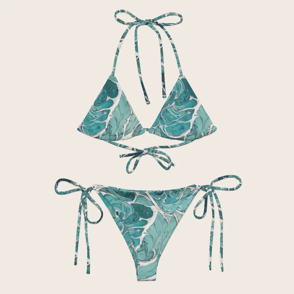 String Bikini on model