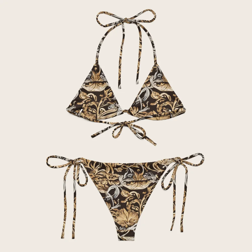 String Bikini on model