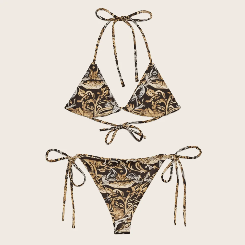 String Bikini on model