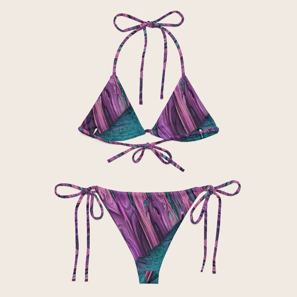 String Bikini on model
