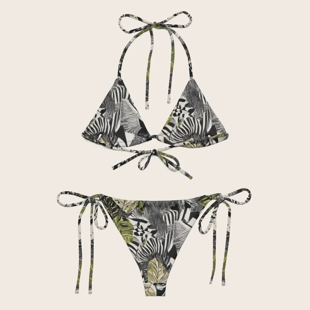 String Bikini on model