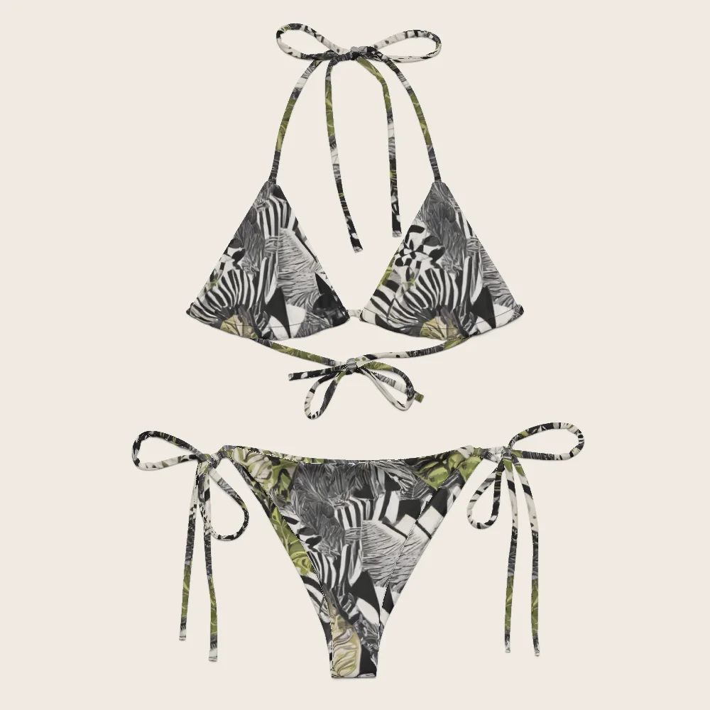 String Bikini on model