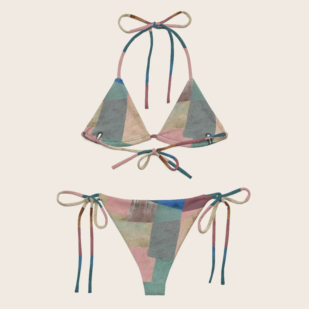 String Bikini on model