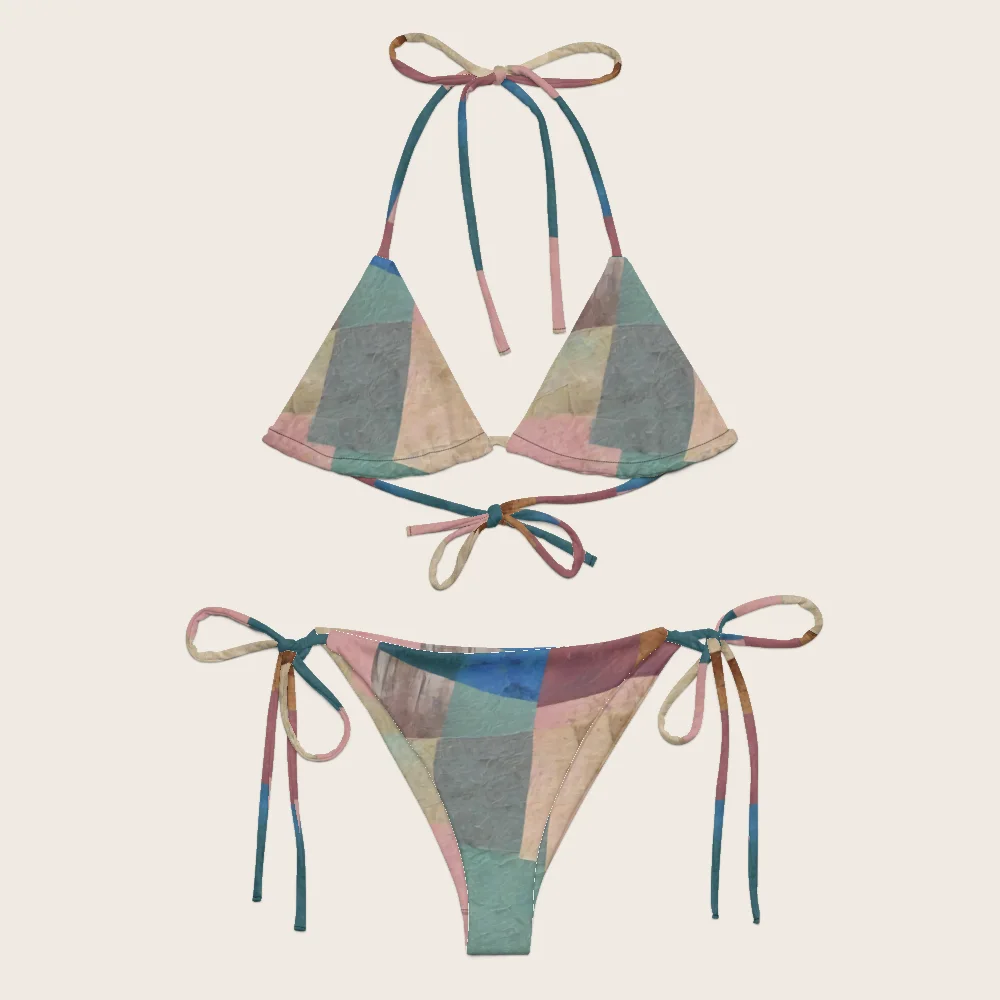 String Bikini on model